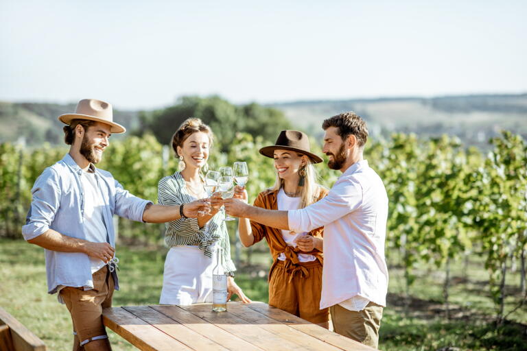 Studenten genießen Wein von der Mosel
