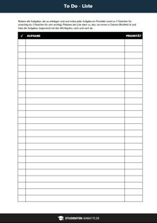 To Do Liste als Druckvorlage